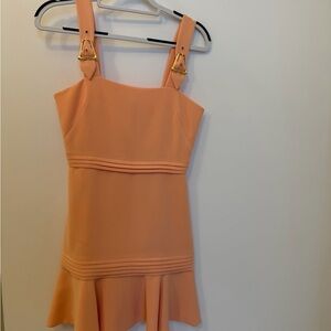 Jonathan Simkhai Peach Mini Square Neck Dress